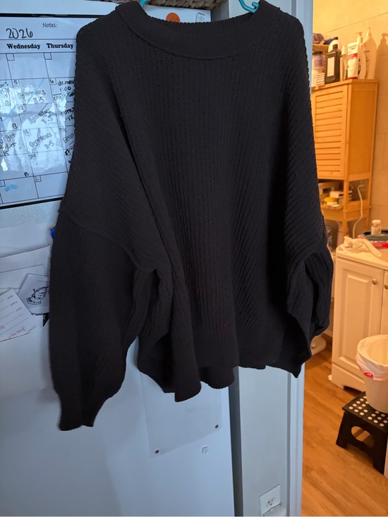 aerie Sweaters - aerie Black Oversized Crewneck Sweater